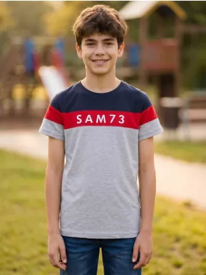 Fiú póló SAM 73 KALLAN KT 503 VILÁGOSSZÜRKE