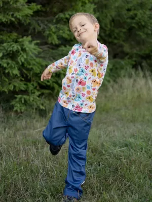 Hosszú ujjú gyerek póló WAMU HRAVÉ KOALY FEHÉR/TÖBB SZÍNŰ