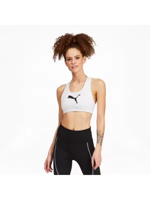 Női melltartó PUMA MID IMPACT 4KEEPS GRAPHIC BRA PM 520306-52 FEHÉR