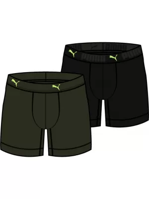 Férfi boxerek PUMA SPORT COTTON BOXER 2P 935521-06 BARNA