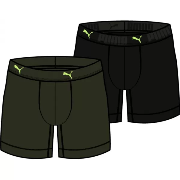  Férfi boxerek PUMA SPORT COTTON BOXER 2P 935521-06 BARNA 