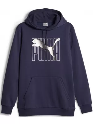 Férfi pulóver PUMA ESS+ LOGO LAB HOLIDAY HOODIE FL 675924-06 KÉK