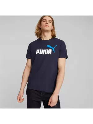 Férfi póló PUMA ESS+ 2 COL LOGO TEE 586759-07 KÉK