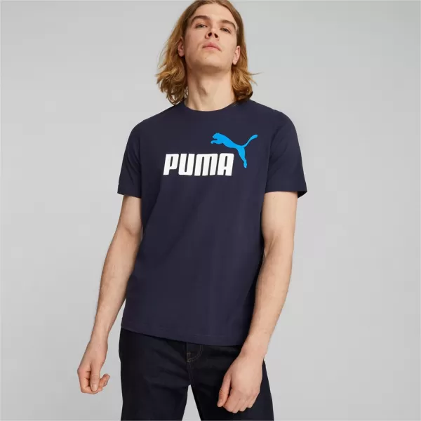  Férfi póló PUMA ESS+ 2 COL LOGO TEE 586759-07 KÉK 