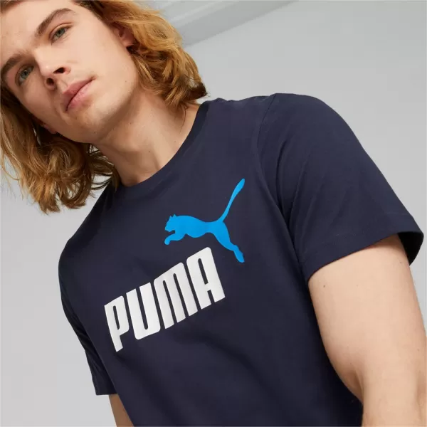  Férfi póló PUMA ESS+ 2 COL LOGO TEE 586759-07 KÉK 