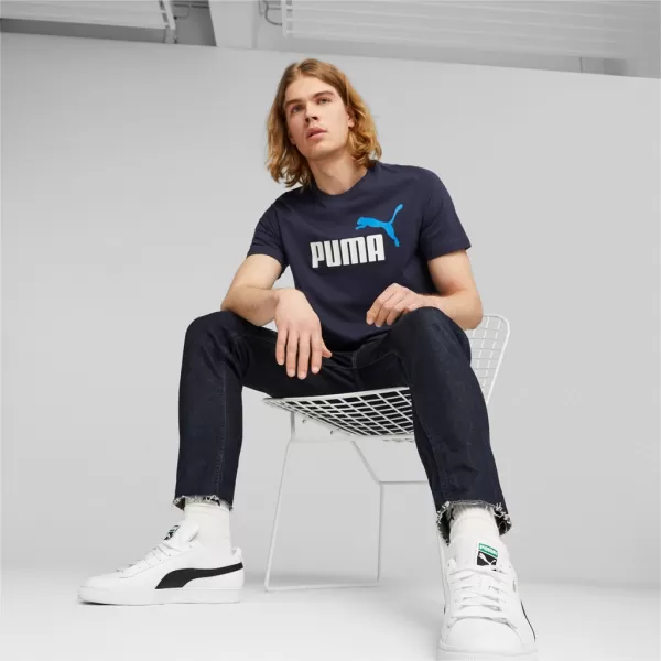  Férfi póló PUMA ESS+ 2 COL LOGO TEE 586759-07 KÉK 