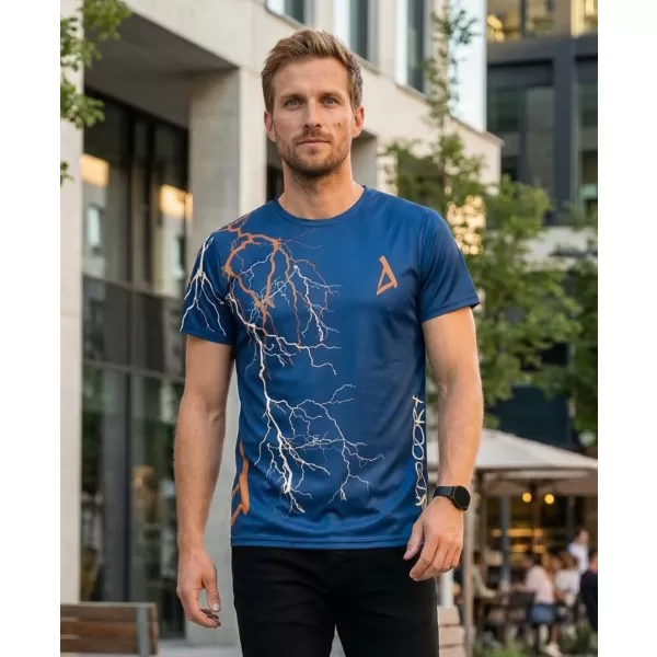  Prémium férfi póló ALTISPORT VOJ/ALM004TR01 SÖTÉTKÉK/BARNA 