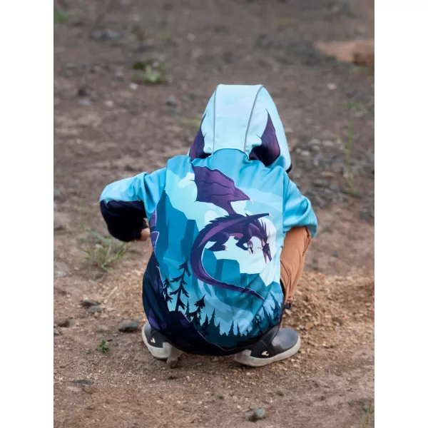  Gyermek softshell kabát WAMU DRAGON FANTASY KÉK 