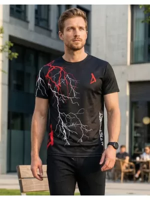 Prémium férfi póló ALTISPORT VOJ/ALM004TR01 FEKETE ÉS PIROS