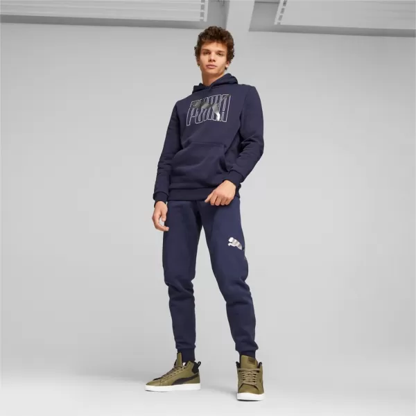  Férfi pulóver PUMA ESS+ LOGO LAB HOLIDAY HOODIE FL 675924-06 KÉK 