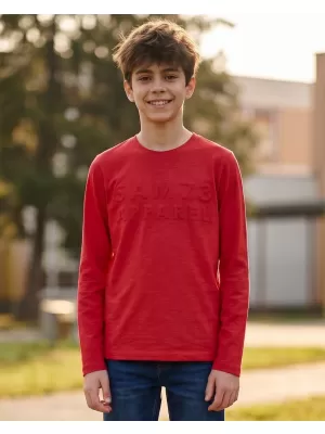 Fiú hosszú ujjú póló SAM 73 CELDOR KT 501 PIROS