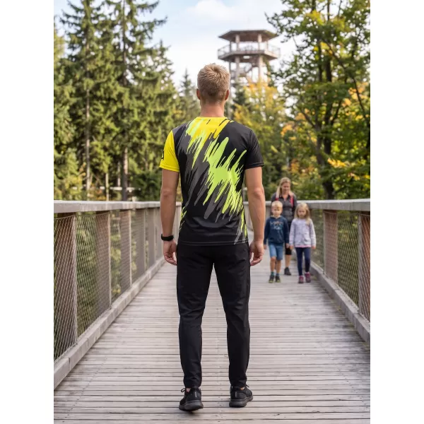  Férfi prémium funkcionális póló ALTISPORT VOJ/ALM006TR01 FEKETE ÉS SÁRGA 