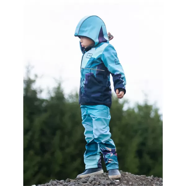  Gyermek softshell kabát WAMU DRAGON FANTASY KÉK 