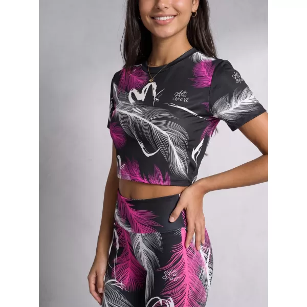  Térd feletti női leggings prémium ALTISPORT VOJ/ALW001LEG02 FEKETE/RÓZSASZÍN 
