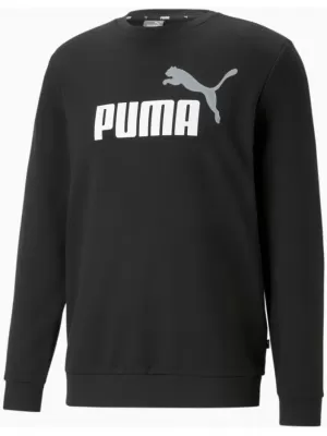 Férfi pulóver PUMA ESS+ 2 COL BIG LOGO CREW 586763-61 FEKETE