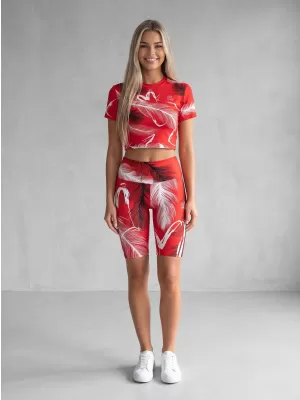 Térd feletti női leggings prémium ALTISPORT VOJ/ALW001LEG02 PIROS