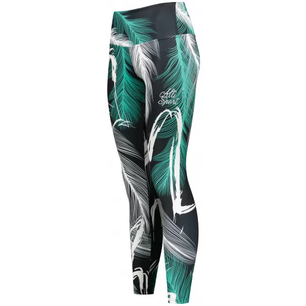  Női hosszú prémium leggings ALTISPORT VOJ/ALW001LEG01 FEKETE/TÜRKIZ 