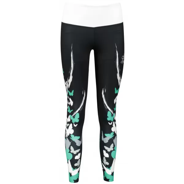  Női hosszú prémium leggings ALTISPORT VOJ/ALW022LEG01 FEKETE/TÜRKIZ 