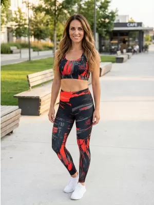 Női prémium sportmelltartó ALTISPORT VOJ/ALW010POD01 FEKETE ÉS PIROS