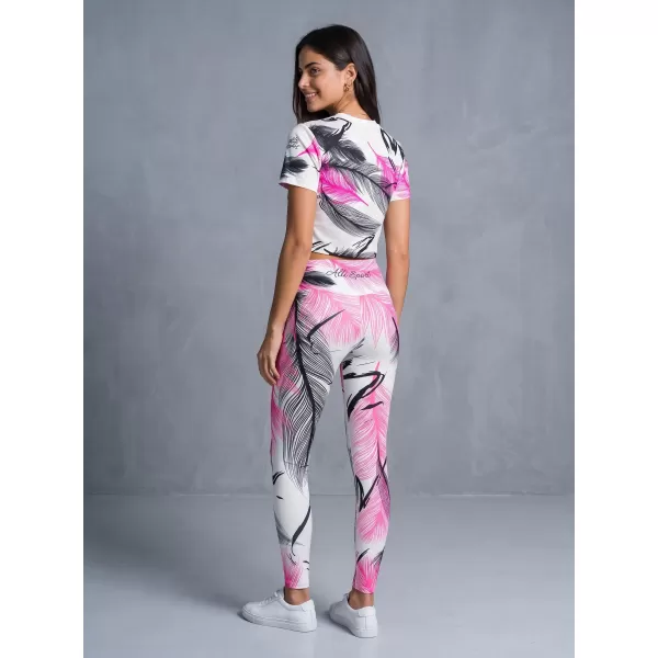  Női hosszú prémium leggings ALTISPORT VOJ/ALW001LEG01 FEHÉR RÓZSASZÍN 