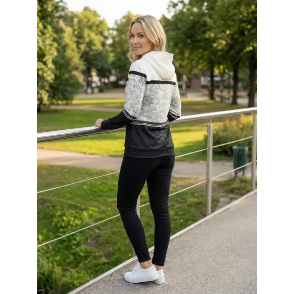  Női prémium pulóver ALTISPORT VOJ/ALW023MI01 FEKETE ÉS FEHÉR 