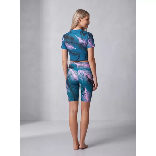  Térd feletti női leggings prémium ALTISPORT VOJ/ALW001LEG02 BENZINES/VILÁGOS RÓZSASZÍN 
