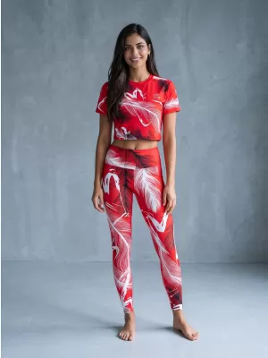 Női hosszú prémium leggings ALTISPORT VOJ/ALW001LEG01 PIROS