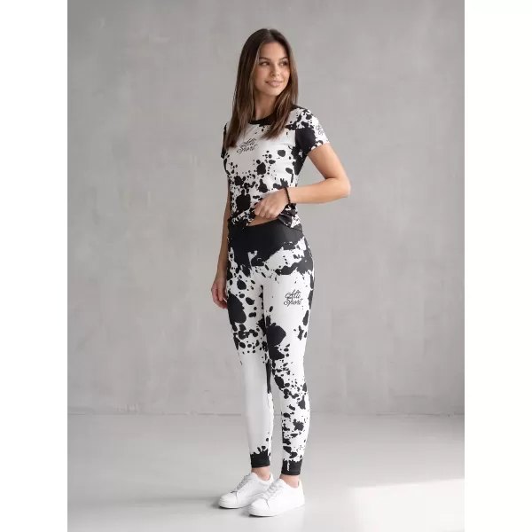  Női hosszú prémium leggings ALTISPORT VOJ/ALW012LEG01 FEKETE-FEHÉR 