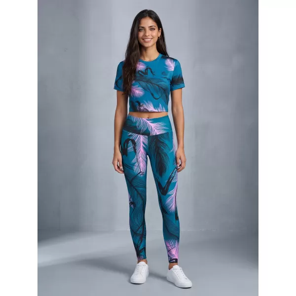  Női hosszú prémium leggings ALTISPORT VOJ/ALW001LEG01 BENZINES/VILÁGOS RÓZSASZÍN 