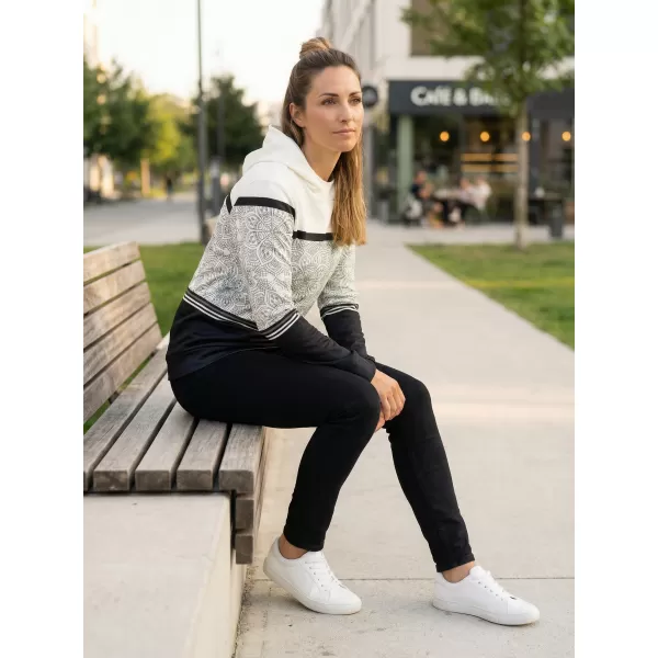  Női prémium pulóver ALTISPORT VOJ/ALW023MI01 FEKETE ÉS FEHÉR 