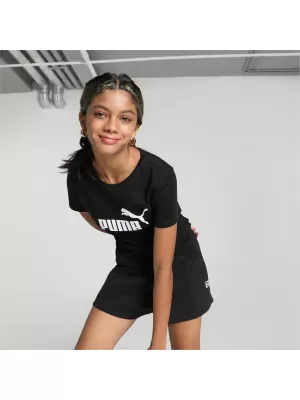 Lányos póló PUMA ESS LOGO TEE 587029-01 FEKETE