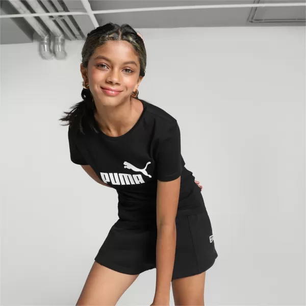  Lányos póló PUMA ESS LOGO TEE 587029-01 FEKETE 