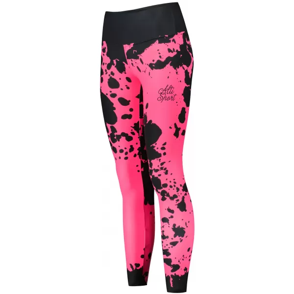  Női hosszú prémium leggings ALTISPORT VOJ/ALW012LEG01 FEKETE/FLUO RÓZSASZÍN 