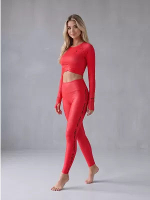 Női hosszú prémium leggings ALTISPORT VOJ/ALW021LEG01 PIROS