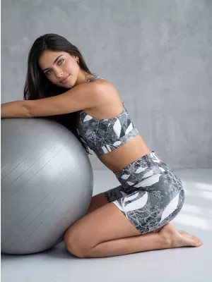 Női rövid prémium leggings ALTISPORT VOJ/ALW020LEG03 FEKETE ÉS FEHÉR