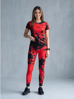 Női hosszú prémium leggings ALTISPORT VOJ/ALW012LEG01 FEKETE PIROS