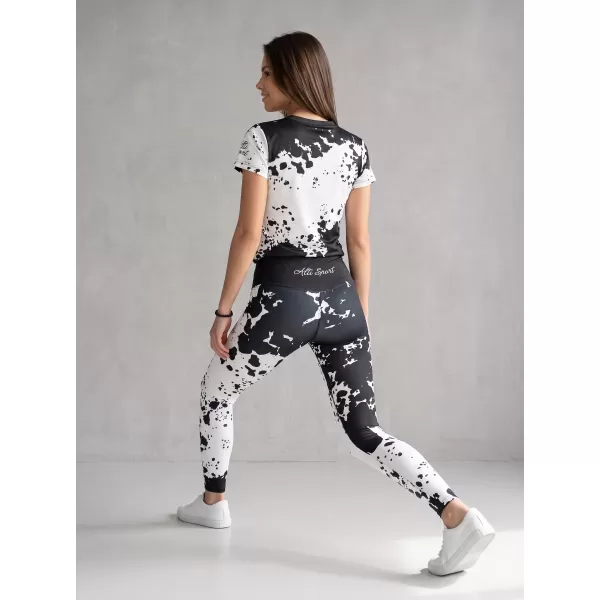  Női hosszú prémium leggings ALTISPORT VOJ/ALW012LEG01 FEKETE-FEHÉR 