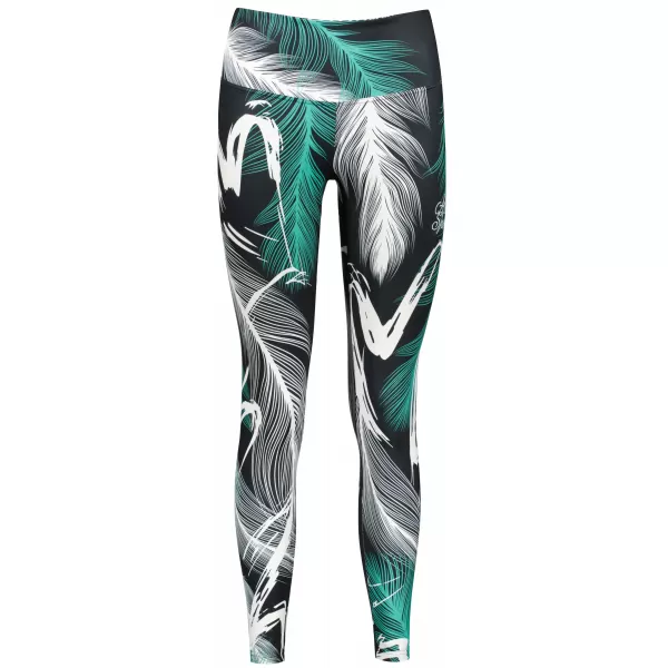  Női hosszú prémium leggings ALTISPORT VOJ/ALW001LEG01 FEKETE/TÜRKIZ 