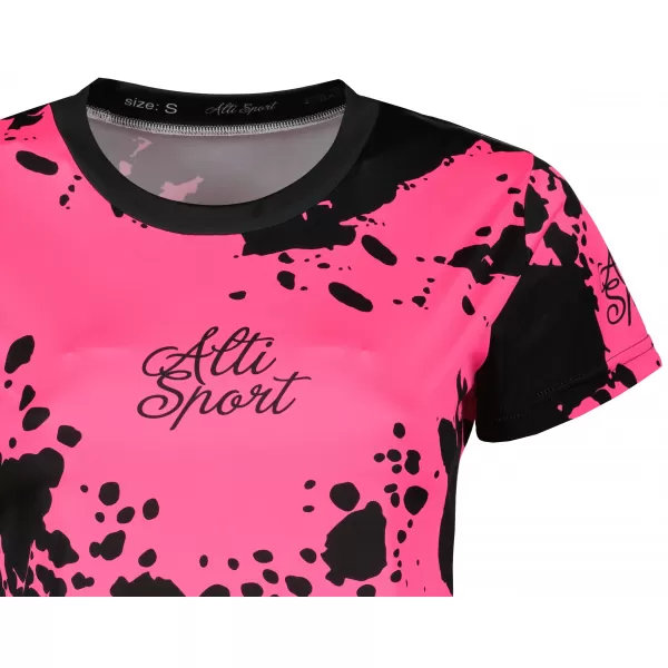  Prémium funkcionális női póló ALTISPORT VOJ/ALW012TR01 FEKETE/FLUO RÓZSASZÍN 