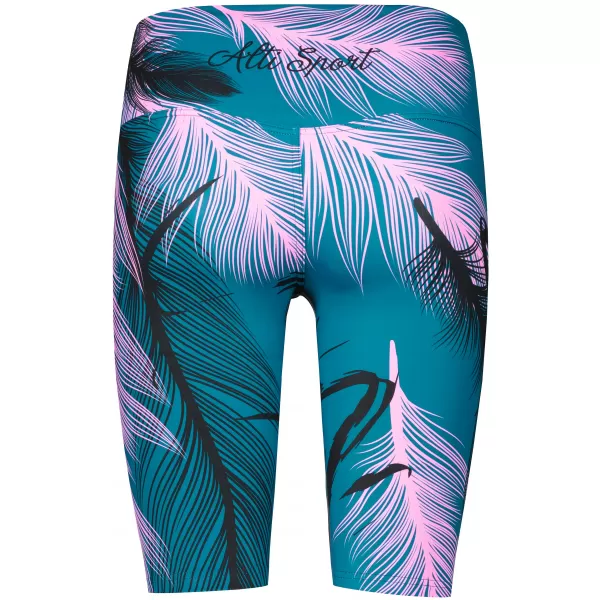  Térd feletti női leggings prémium ALTISPORT VOJ/ALW001LEG02 BENZINES/VILÁGOS RÓZSASZÍN 