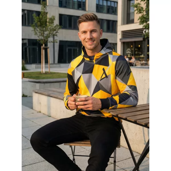  Férfi prémium funkcionális pulóver ALTISPORT VOJ/ALM007MI01 FEKETE ÉS SÁRGA 