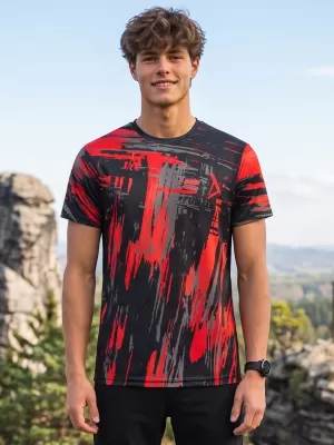 Pánské funkční triko premium ALTISPORT VOJ/ALM010TR01 ČERNOČERVENÁ