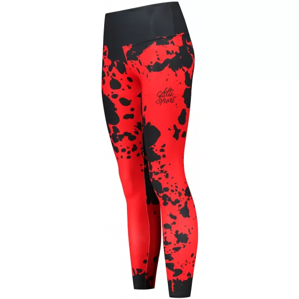  Női hosszú prémium leggings ALTISPORT VOJ/ALW012LEG01 FEKETE PIROS 