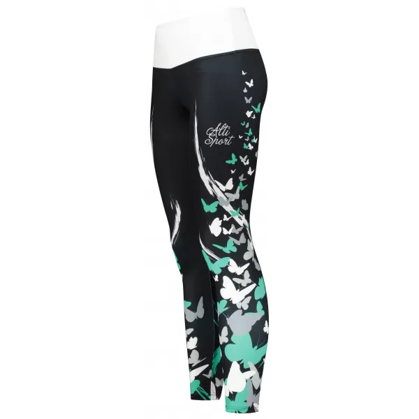  Női hosszú prémium leggings ALTISPORT VOJ/ALW022LEG01 FEKETE/TÜRKIZ 