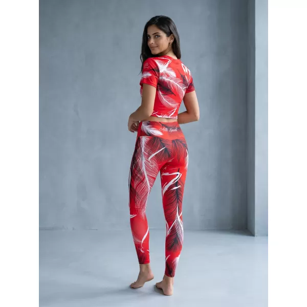  Női hosszú prémium leggings ALTISPORT VOJ/ALW001LEG01 PIROS 