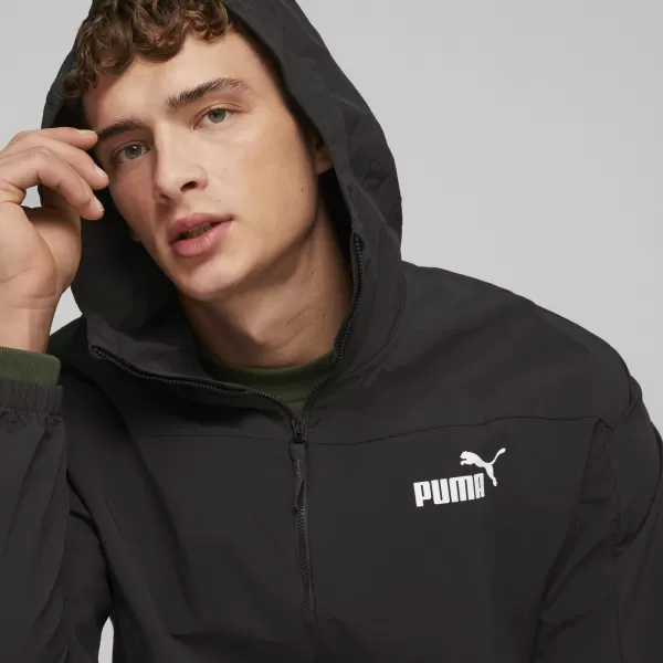  Férfi széldzseki PUMA HOODED WINDBREAKER 675387-01 FEKETE 