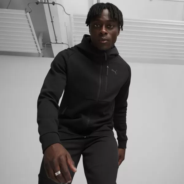  Férfi pulóver PUMA TECH FULL-ZIP HOODIE 624385-01 FEKETE 