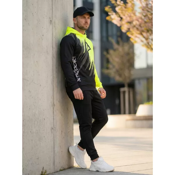  Férfi prémium funkcionális pulóver ALTISPORT VOJ/ALM006MI01 FEKETE ÉS SÁRGA 