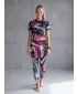 Női hosszú prémium leggings ALTISPORT VOJ/ALW001LEG01 FEKETE/RÓZSASZÍN