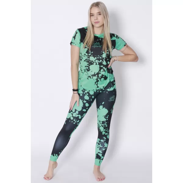  Női hosszú prémium leggings ALTISPORT VOJ/ALW012LEG01 FEKETE/TÜRKIZ 